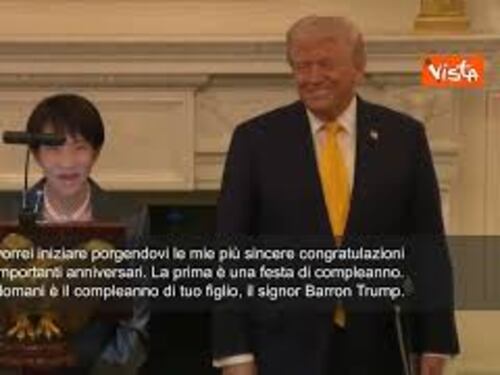 La premier giapponese Takaichi fa gli auguri a Barron, il figlio di Trump, per il suo compleanno