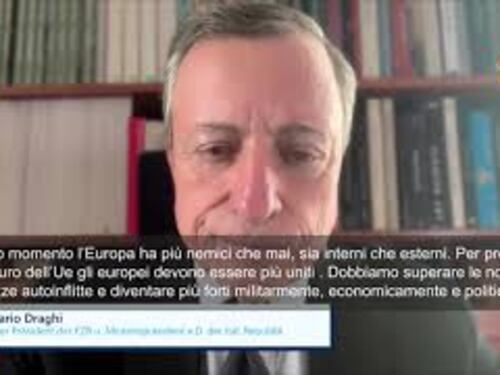 Draghi riceve Premio Carlo Magno: Ue ha più nemici che mai, si rafforzi su difesa e mercati