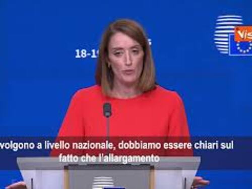 Metsola: Accelerare su allargamento a Ucraina e Moldova, è un investimento geopolitico