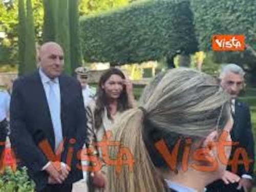 Ministro Crosetto e la moglie Gaia Saponaro a Villa Taverna per celebrazioni 'Freedom 250'