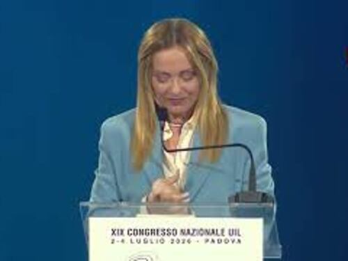 Meloni a Congresso Uil: Grazie a Bombardieri detto "Bomba", nome aiuta. Con "Meloni" più difficile