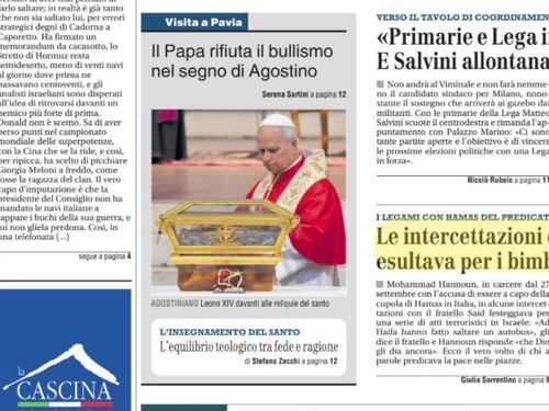 Italia first, le intercettazioni di Hannoun, il Papa a Pavia