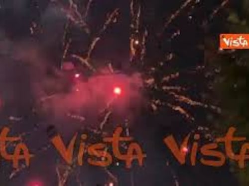 I fuochi d'artificio a Villa Taverna per la festa dei 250 anni dell'Indipendenza americana