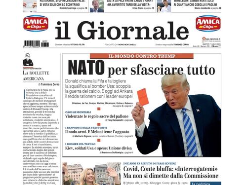 Trump: NATO per sfasciare tutto, Covid: Conte bluffa, Silvia Salis crolla nel gradimento