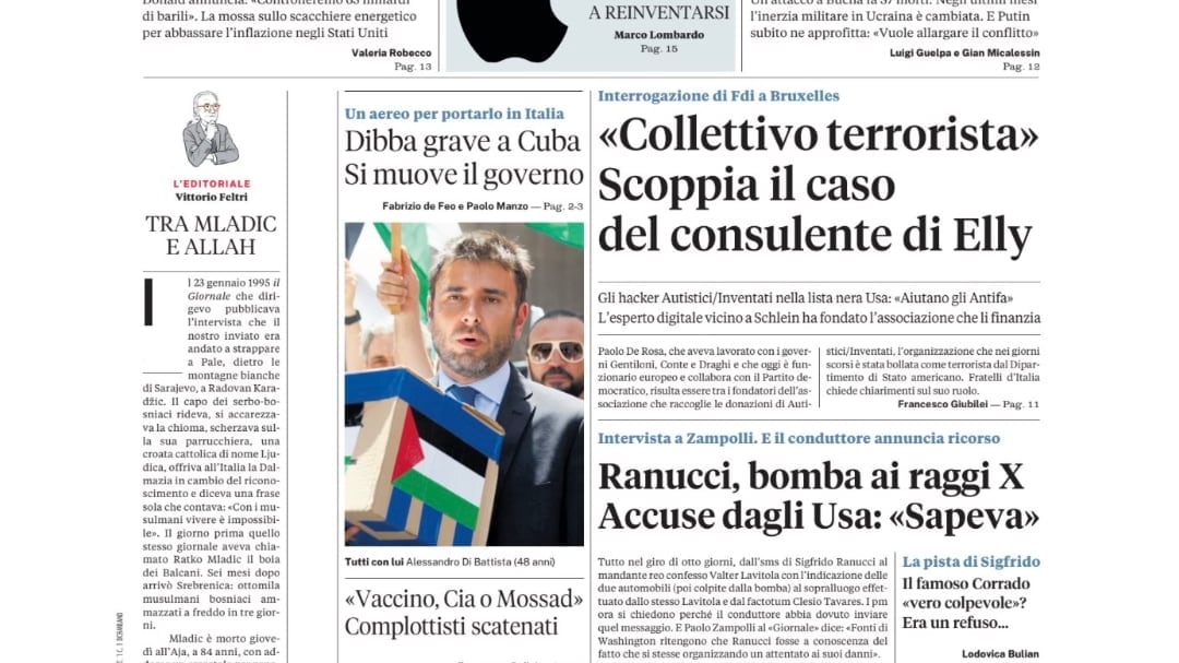 Il caso degli hacker Autistici/Inventati, il malore di Di Battista a Cuba, l’intervista a Zampolli