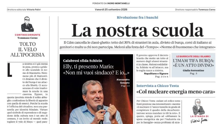 La nostra scuola, intervista a Chicco Testa, Calabresi sfida Schlein