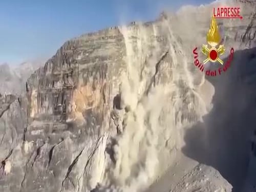 Cortina d’Ampezzo, enorme frana sulle Tofane durante il soccorso di un’escursionista