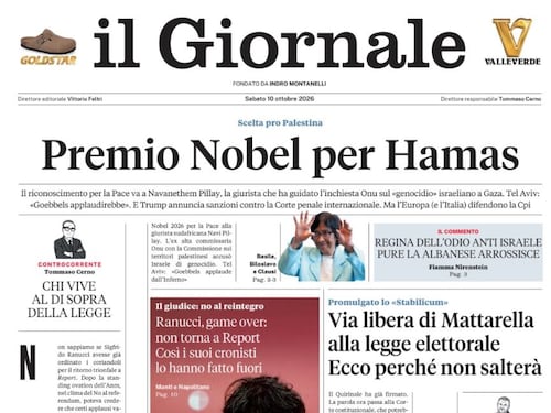 Premio Nobel per Hamas, gli scontri di Torino, promulgato lo “Stabilicum”