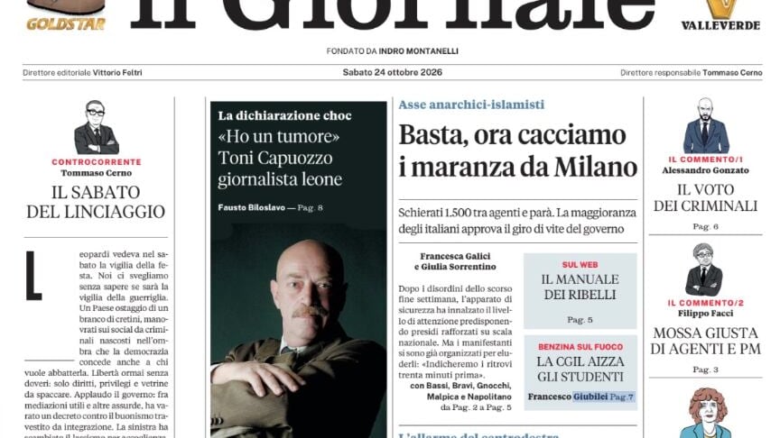 Asse anarchici-islamisti, finanze vaticane, la rivelazione choc di Toni Capuozzo