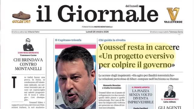 Youssef resta in carcere: “Progetto eversivo"; Del Vecchio lancia l’Opa sul Fatto di Travaglio